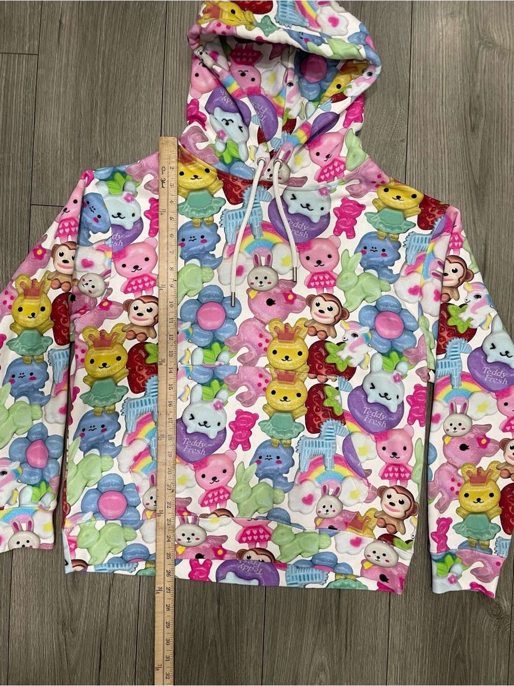 Teddy Fresh Hoodie Charms All Over Print Womens Medium View 4